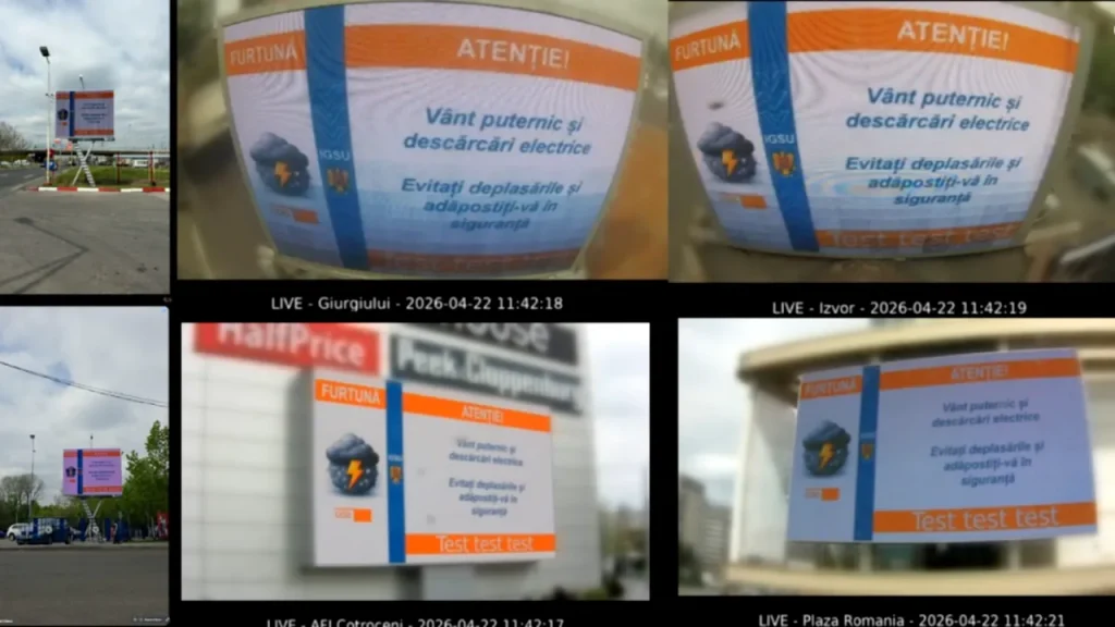 17:30 Mesaje de tip Ro-Alert, afișate pe panourile digitale din Târgu Jiu