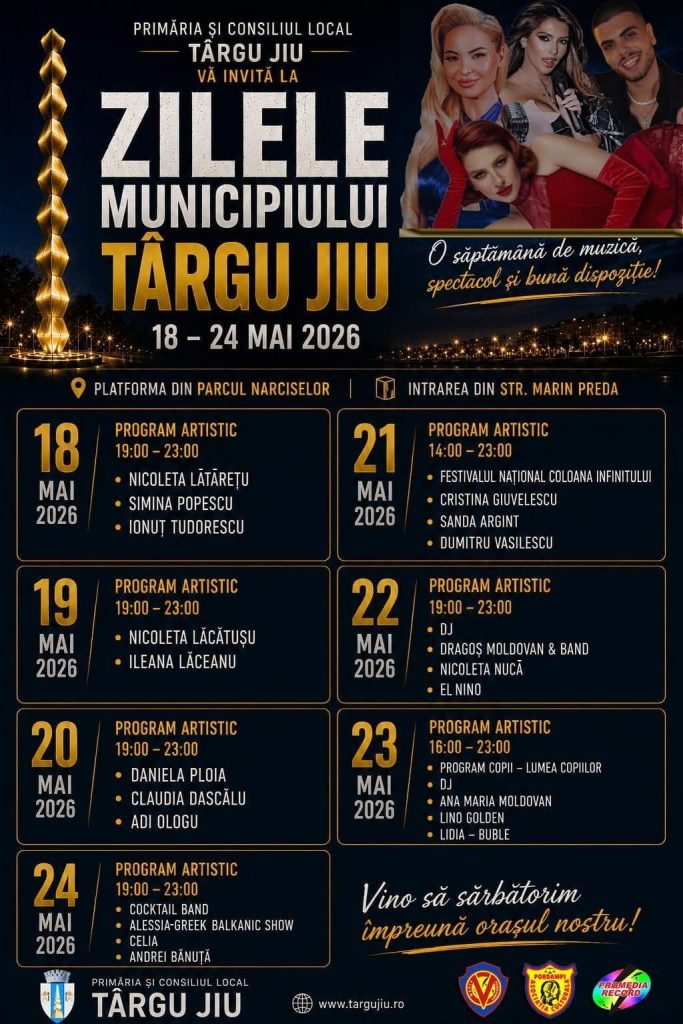 Andrei Bănuță, Lino Golden și Lidia Buble, la Zilele Municipiului Târgu Jiu