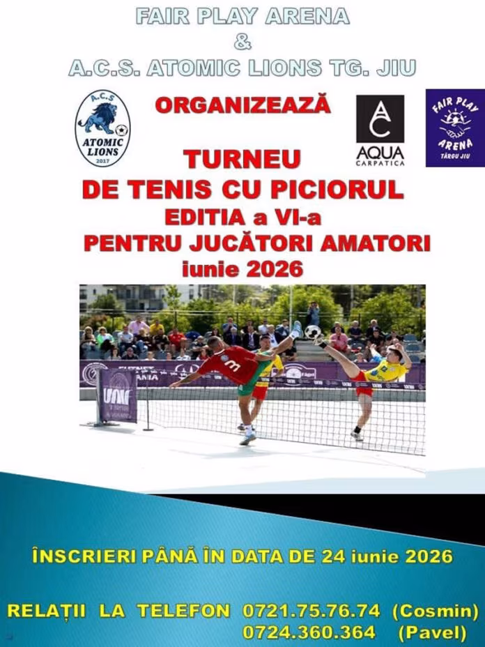 Turneu de tenis cu piciorul la Târgu Jiu