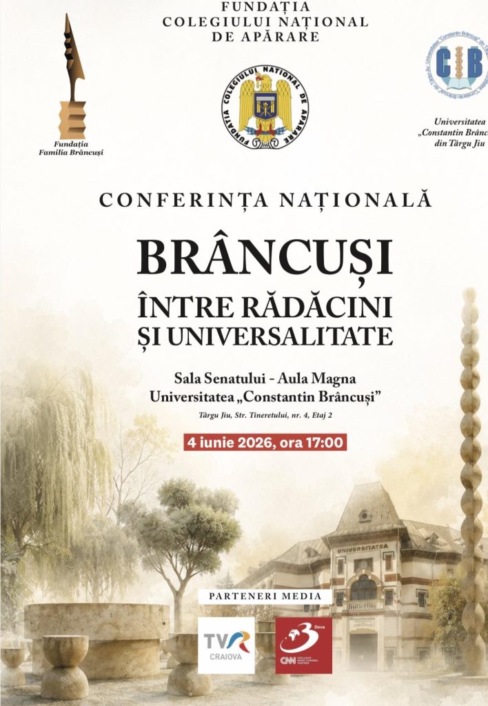 13:00 Conferința Națională „Brâncuși – între rădăcini și universalitate”, la Târgu Jiu