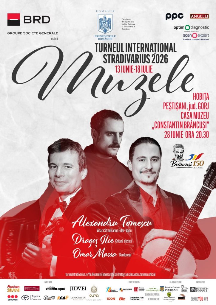 11:30 Anul Brâncuși. Turneul Stradivarius ”Muzele” ajunge la Hobița